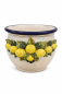 Preview: Handgearbeitete Keramik Vase aus der Toscana mit Zitronenapplikation